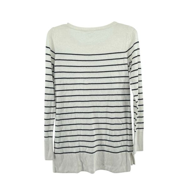 Motherhood Maternity White Black Striped Oversized Pullover Sweater XS - Picture 2 of 11